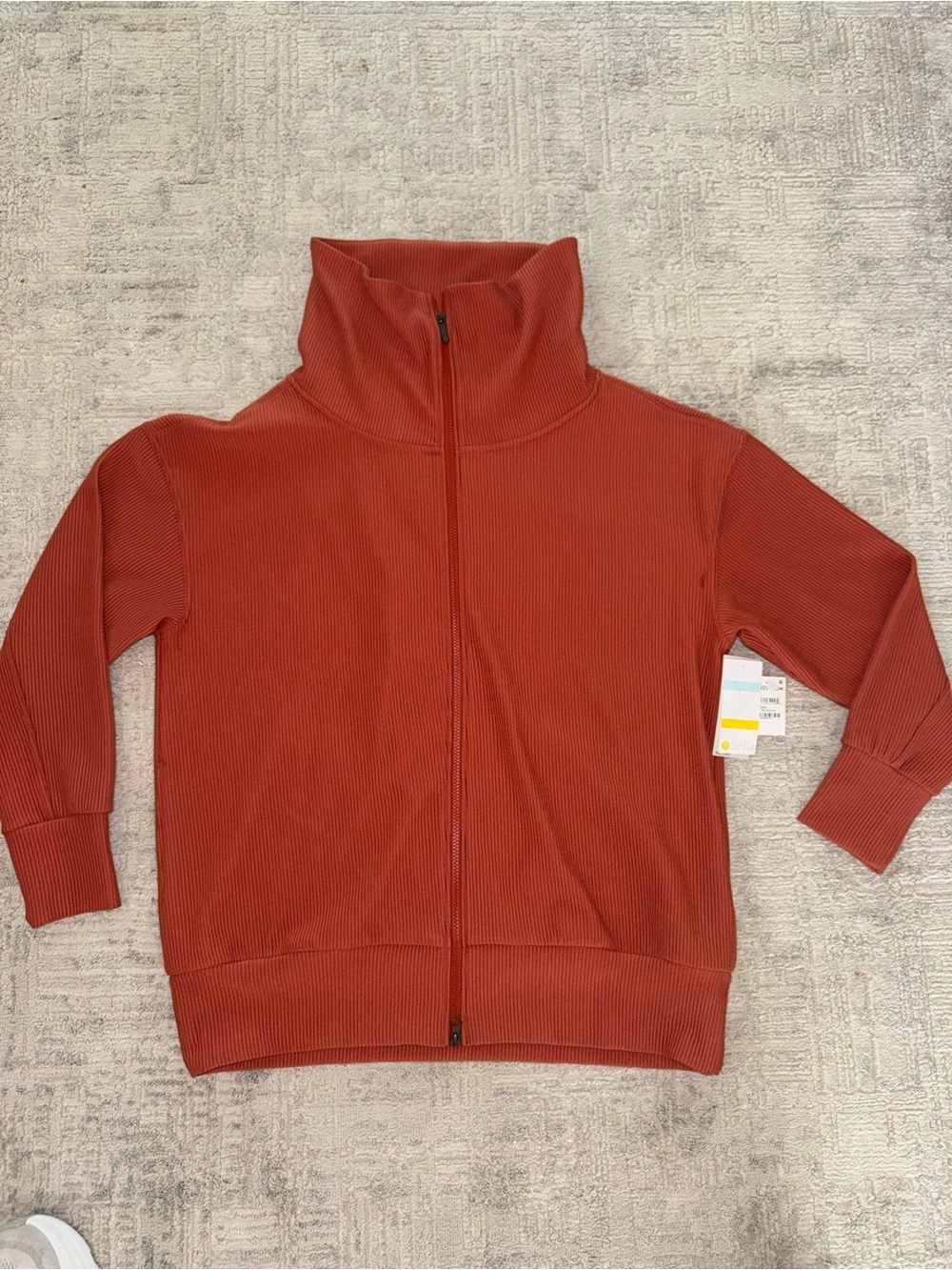 Zella Ribbed Full-Zip Funnel Neck Jacket